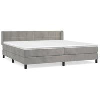 Boxspring met matras fluweel lichtgrijs 200x200 cm - thumbnail
