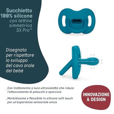 Fopspeen met symmetrische speen SX Pro Colour Essence SUAVINEX hemelsblauw Fopspeen met symmetrische speen SX Pro Colour Essence SUAVINEX hemelsblauw