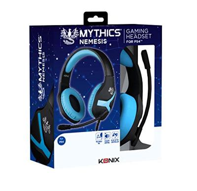 Konix Nemesis Headset Over Ear headset Kabel Stereo Zwart-blauw Gamen