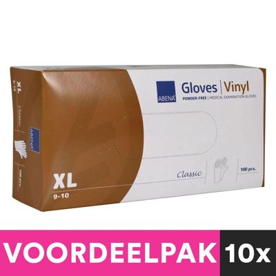 Voorkappers Poedervrije vinyl handschoenen maat extra large 100 stuks voordeelpakket