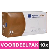 Voorkappers Poedervrije vinyl handschoenen maat extra large 100 stuks voordeelpakket - thumbnail