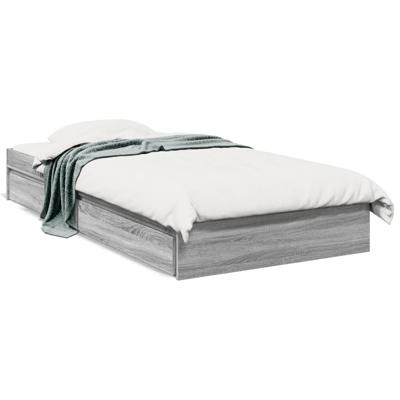 Bedframe met lades bewerkt hout grijs sonoma eiken 75x190 cm - thumbnail