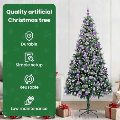 VidaXL Kunstkerstboom groen 210 cm pvc en staal en kunststof