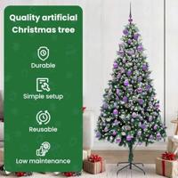 VidaXL Kunstkerstboom groen 210 cm pvc en staal en kunststof - thumbnail