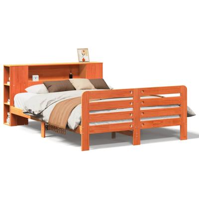 Bedframe zonder matras massief grenenhout wasbruin 140x200 cm Bedframe zonder matras massief grenenhout wasbruin 140x200 cm
