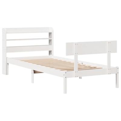 Bedframe zonder matras massief grenenhout wit 90x200 cm