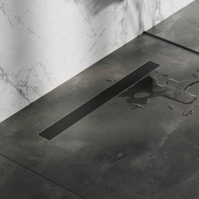 Brauer Douchegoot - 70x7.5cm - vloerflens - tegelinlegrooster omkeerbaar - RVS - zwart mat DR-MRF70S