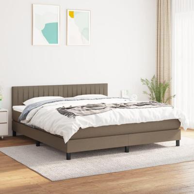 Boxspring met matras stof taupe 180x200 cm