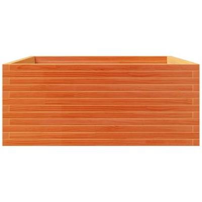 Plantenbak 110x110x49,5 cm massief grenenhout wasbruin