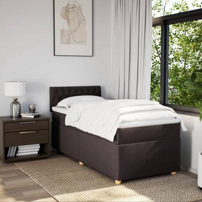 Boxspring met matras stof donkerbruin 180x200 cm