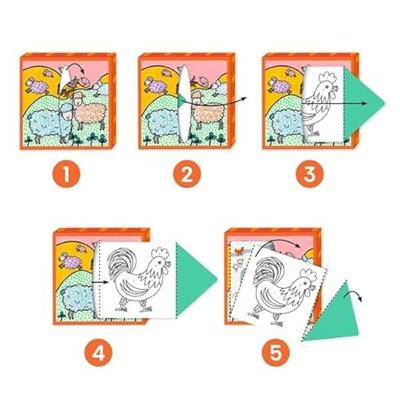 Kleurplatendispenser - DJECO meerkleurig Kleurplatendispenser - DJECO meerkleurig