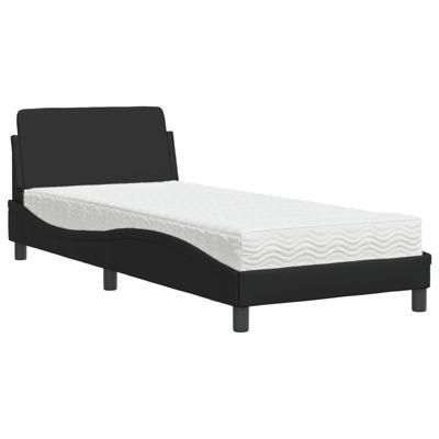 Bed met matras "Dover" kunstleer zwart 90x200 cm
