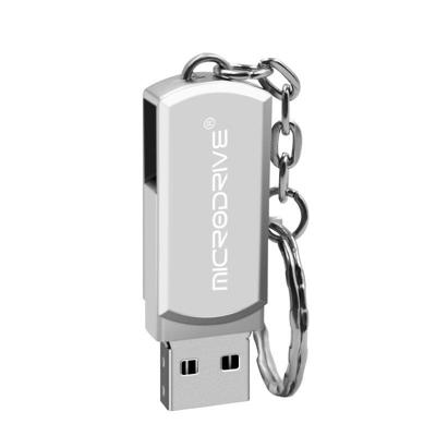 MicroDrive 16GB USB 2 0 Creative persoonlijkheid Metal U schijf met sleutelhanger (zilver)
