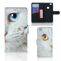 Huawei P10 Lite | Telefoonhoesje | Met pasjeshouder | Witte Kat - thumbnail