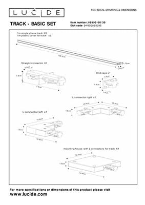 Lucide TRACK Starterset - 1-fase Railsysteem / Railverlichting - 2 meter - Zwart