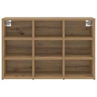 VidaXL Schoenenkast artisan eiken 77,5 x 30 x 51 cm bewerkt hout - thumbnail