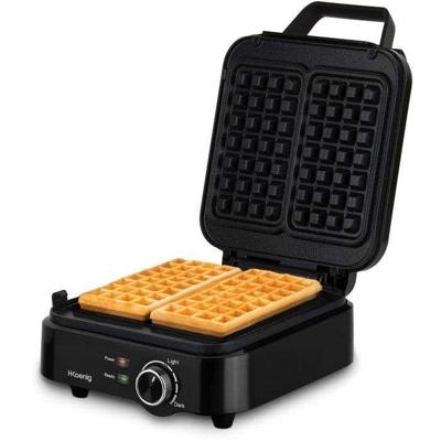 Compacte wafelmaker - HKoeNIG - GFX420 - 1200 W - Instelbare temperatuur - Zwart