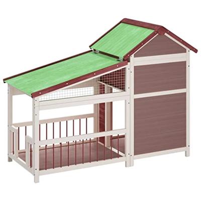 Hondenhok 143x60,5x109 cm massief grenenhout mokkakleurig