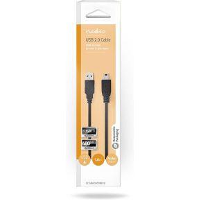 Nedis USB-Kabel | USB 2.0 | USB-A Male | USB Mini-B 5-Pins Male | 480 Mbps | Vernikkeld | 1.00 m | Rond | PVC | Zwart | Doos - CCGB60300BK10 Nedis USB-Kabel | USB 2.0 | USB-A Male | USB Mini-B 5-Pins Male | 480 Mbps | Vernikkeld | 1.00 m | Rond | PVC | Zwart | Doos - CCGB60300BK10