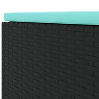 4-delige Loungeset met kussens poly rattan zwart - thumbnail