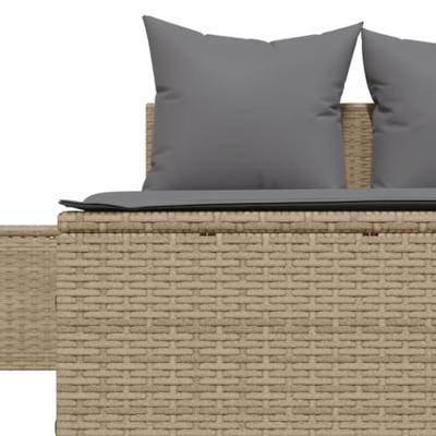 Ligbed 2-persoons met kussens poly rattan beige Ligbed 2-persoons met kussens poly rattan beige