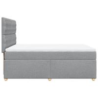 Boxspring met matras stof lichtgrijs 140x190 cm - thumbnail