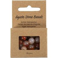 Creativ Company Kralen van agaat, d 6+8+10 mm, gatgrootte 0,9-1 mm, ca. 28 stuk, lichtbruin, 28 stuk/ 1 doos - thumbnail