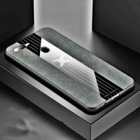 Voor OPPO A7 XINLI stiksels doek Textue schokbestendig TPU beschermhoes (grijs) - thumbnail