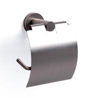 Ozean Eternal Toiletrolhouder - met klep - rond - RVS SW209311 - thumbnail