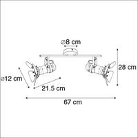 QAZQA Industriële spot zwart 2-lichts met kleppen - Movie - thumbnail