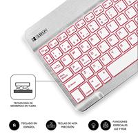 SUBBLIM Bluetooth-toetsenbord met houder voor tablet SUB-KBT-SMBL30 Spaans QWERTY, zwart/wit, meerkleurig, Spaans - thumbnail