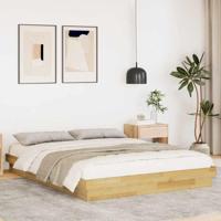 Bedframe zonder matras 160x200 cm massief hout eiken - thumbnail