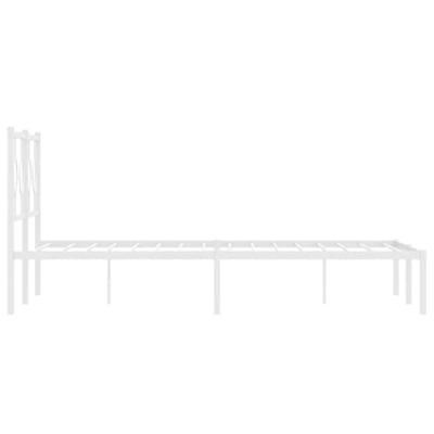 Bedframe met hoofdbord metaal wit 140x200 cm - thumbnail