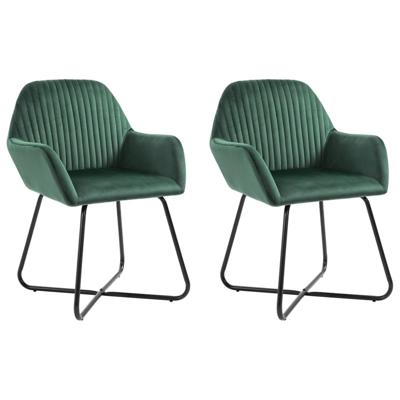 VidaXL Eetkamerstoelen 2 st fluweel groen VidaXL Eetkamerstoelen 2 st fluweel groen