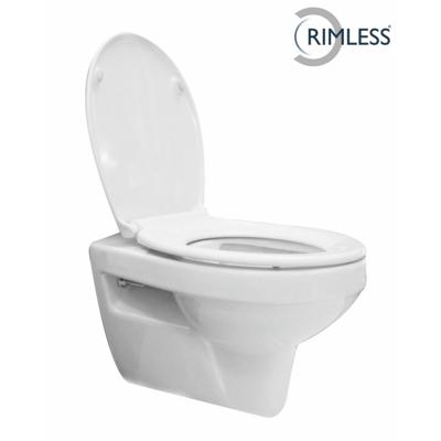 Trevi wandcloset rimless met Ultimo 3.0 toiletzitting softclose en quick release glans wit