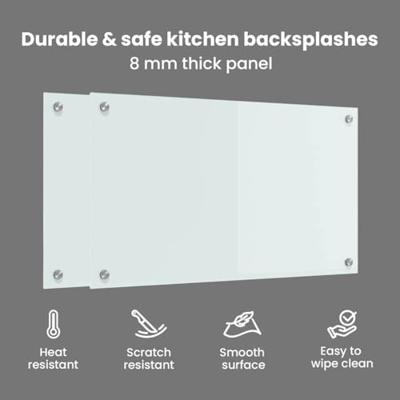VidaXL Keuken achterwand 2 pcs wit 70 x 40 cm gehard glas VidaXL Keuken achterwand 2 pcs wit 70 x 40 cm gehard glas