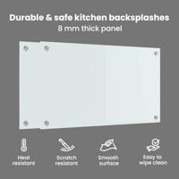 VidaXL Keuken achterwand 2 pcs wit 70 x 40 cm gehard glas - thumbnail