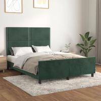 Bedframe zonder matras 140x190 cm fluweel donkergroen - thumbnail