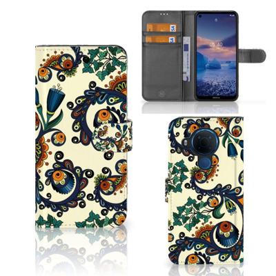 Wallet Case Nokia 5.4 Barok Flower Wallet Case Nokia 5.4 Barok Flower
