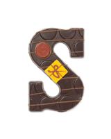 HEMA Handgedecoreerde chocoladeletter puur S 180g - thumbnail