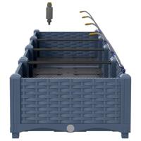 Tuin Bloempot 4 pcs Grijs Staal - thumbnail