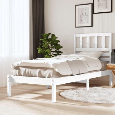 Bedframe zonder matras massief grenenhout wit 75x190 cm Bedframe zonder matras massief grenenhout wit 75x190 cm