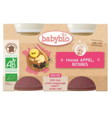 Babybio Dessert appel bosbes 130 gr bio (2 st)