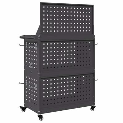 VidaXL Gereedschapswagen zwart 65 x 35 x 111 cm koudgewalst staal