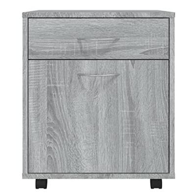 Kast verrijdbaar 45x38x54 cm bewerkt hout grijs sonoma eiken