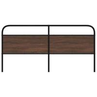 Hoofdbord 180 cm bewerkt hout en staal bruin eikenkleurig - thumbnail