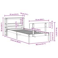 Bedframe zonder matras massief grenenhout wit 75x190 cm - thumbnail