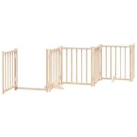 Hondenhek inklapbaar met deur 12 panelen 600 cm populierenhout - thumbnail
