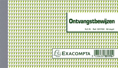 Exacompta ontvangsten, ft 10,5 x 18 cm, Nederlandstalig, dupli (50 x 2 vel)