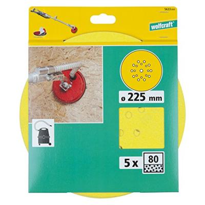 Wolfcraft Hechtschuurschijven | Korund | K80 | Ø225mm | 5 stuks - 5633000 Wolfcraft Hechtschuurschijven | Korund | K80 | Ø225mm | 5 stuks - 5633000